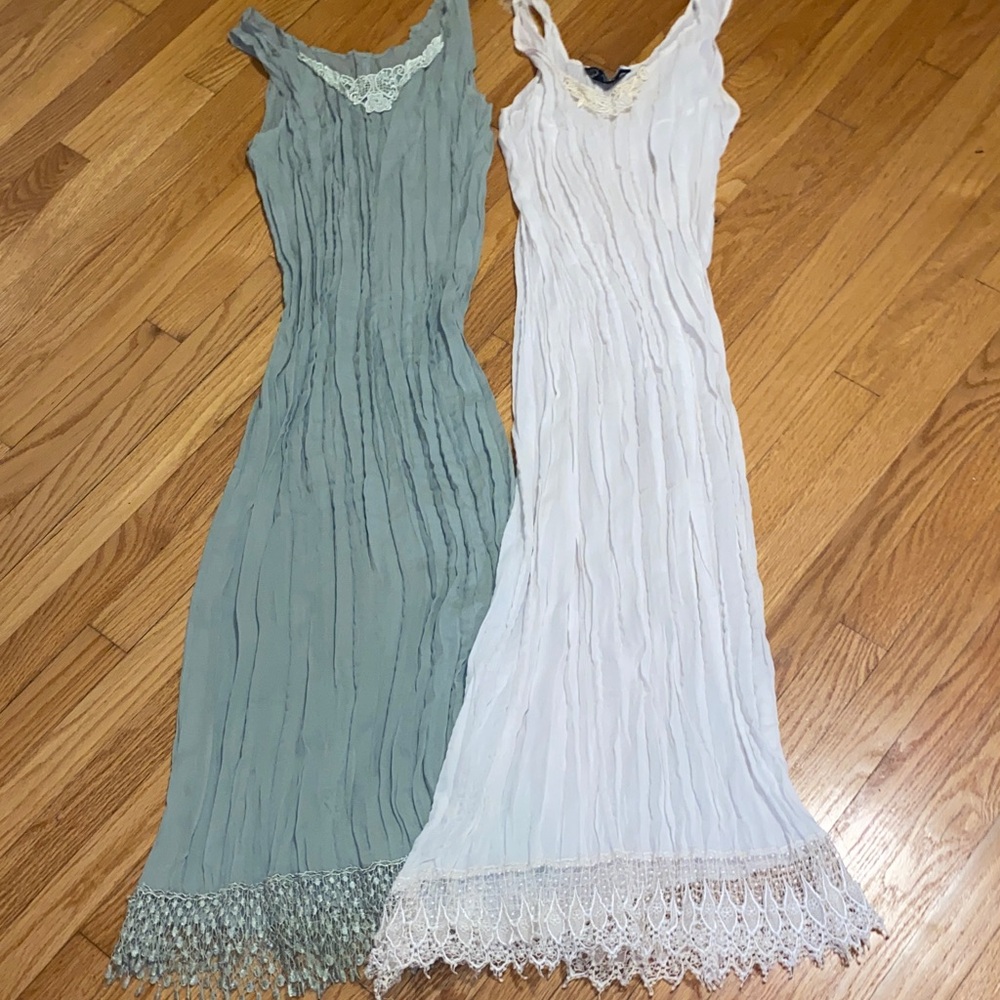 Vintage 90s Fringed Maxi Nightgowns - Set of Two - NC 17 Danielle Karen